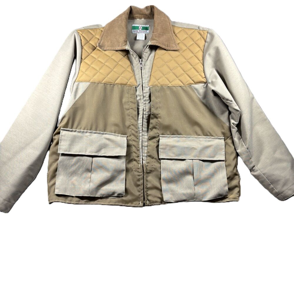 Game Winner Sportswear Men Vintage Jacket Hunting Shooting Quilted Zip Large